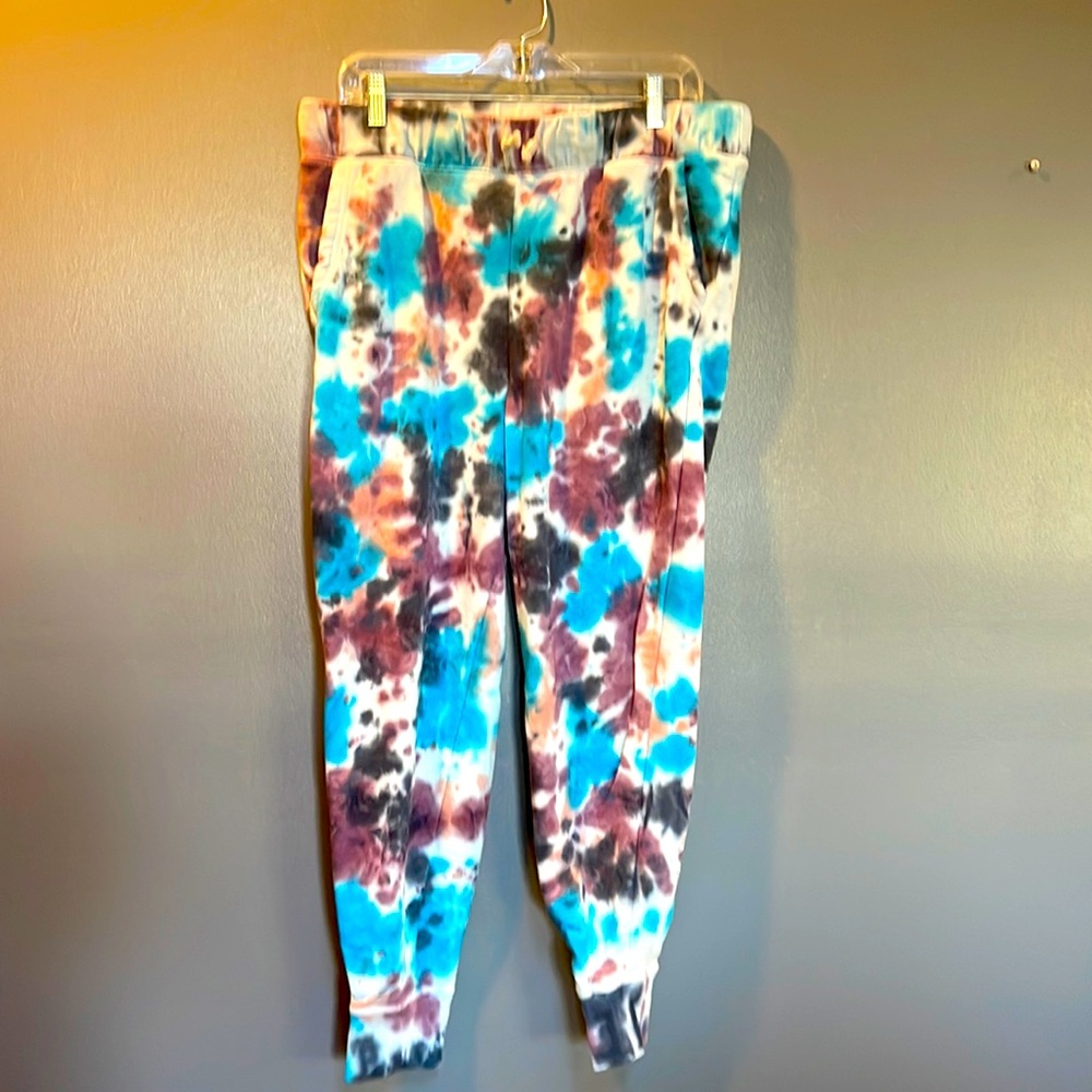 True Craft tie dyed joggers.